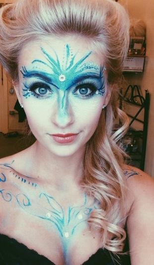 Макияж для голубых глаз на хэллоуин, макияж снежной королевы
